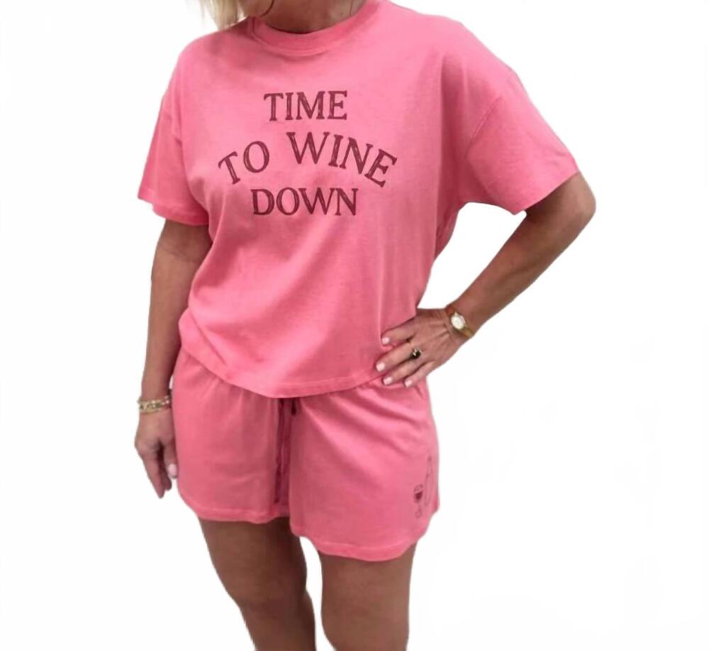 NEW PJ SALVAGE time to wine down shorty set in wine